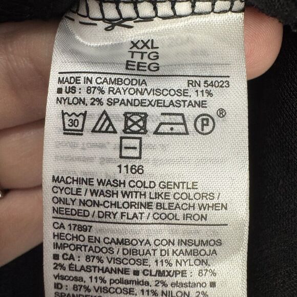 Old Navy Ruffle Long Sleeve Black Shift Dress Size XXL Classic Modest Preppy NWT - Picture 9 of 9